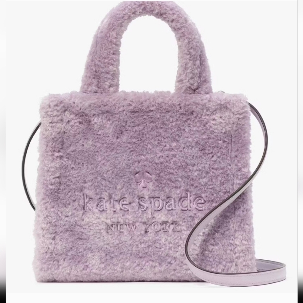 NWT Kate Spade Lavender Faux Fur Tote